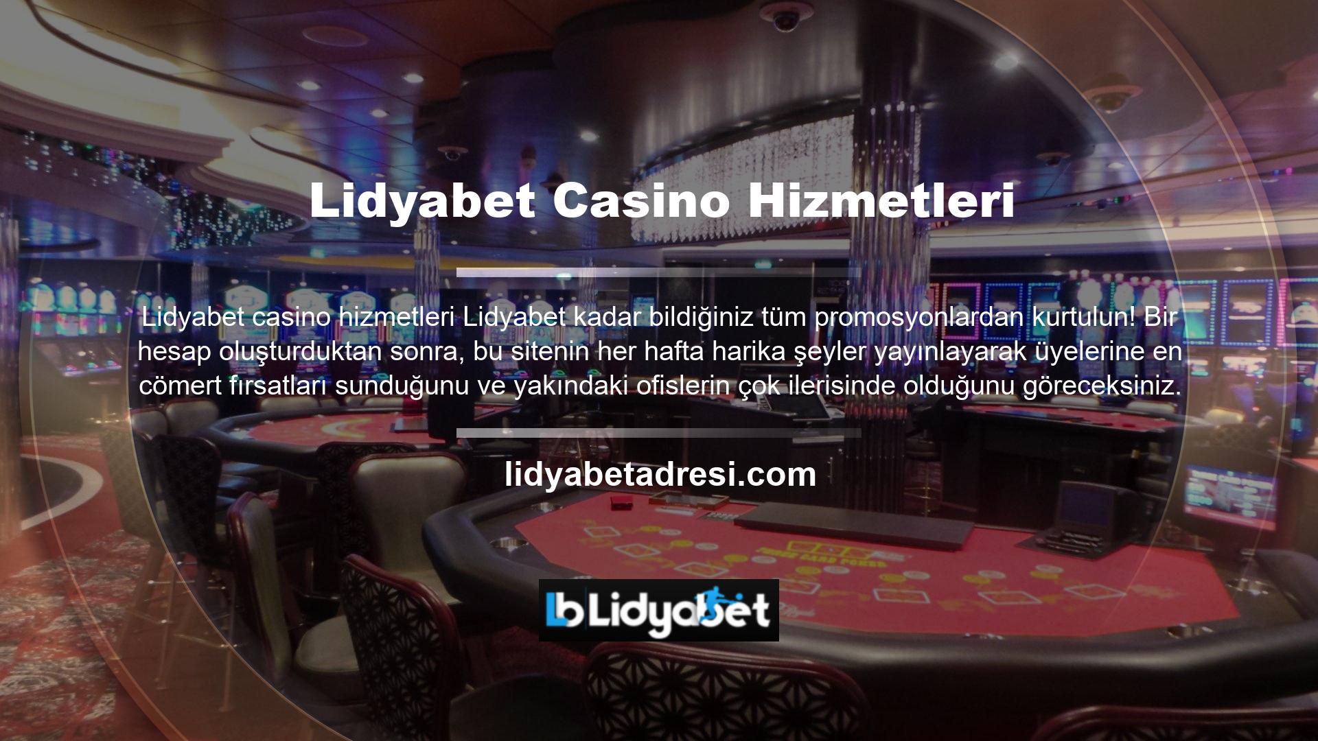 Birçok casino oyununda yüksek puan alan bisiklet kategorisi, Lidyabet ayrıca sürekli casino hizmetleri sunmaktadır