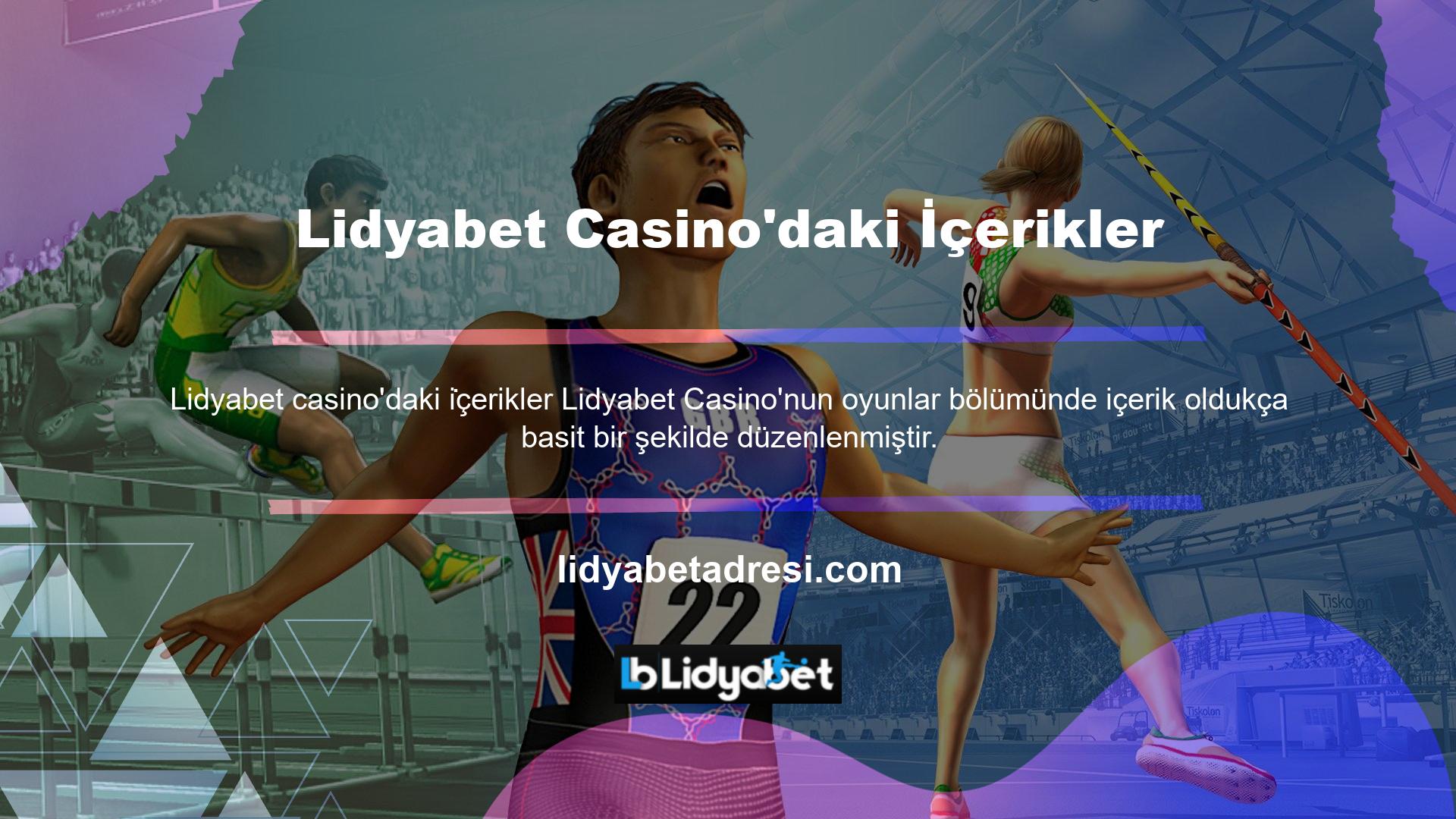 Lidyabet Casino Oyunları En İyi İçerik